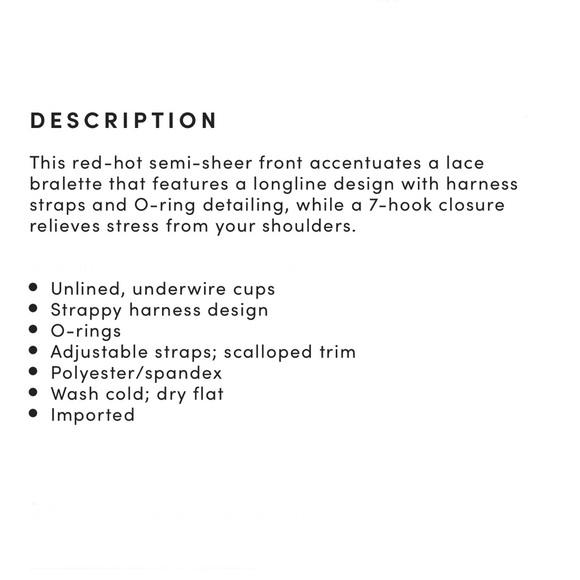 Torrid Women’s Plus Size Red Mesh Lace Bralette & Garter Set Size 1X - Picture 6 of 16